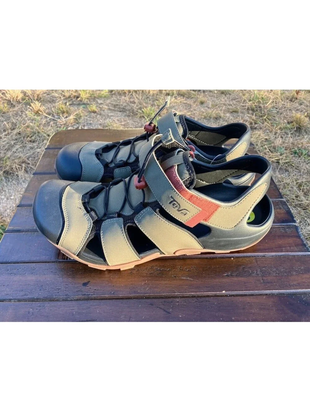 TEVA Men's Flintwood Water Shoe Sandal Olive Green Closed Toe 1118941 Sz 13 $70
